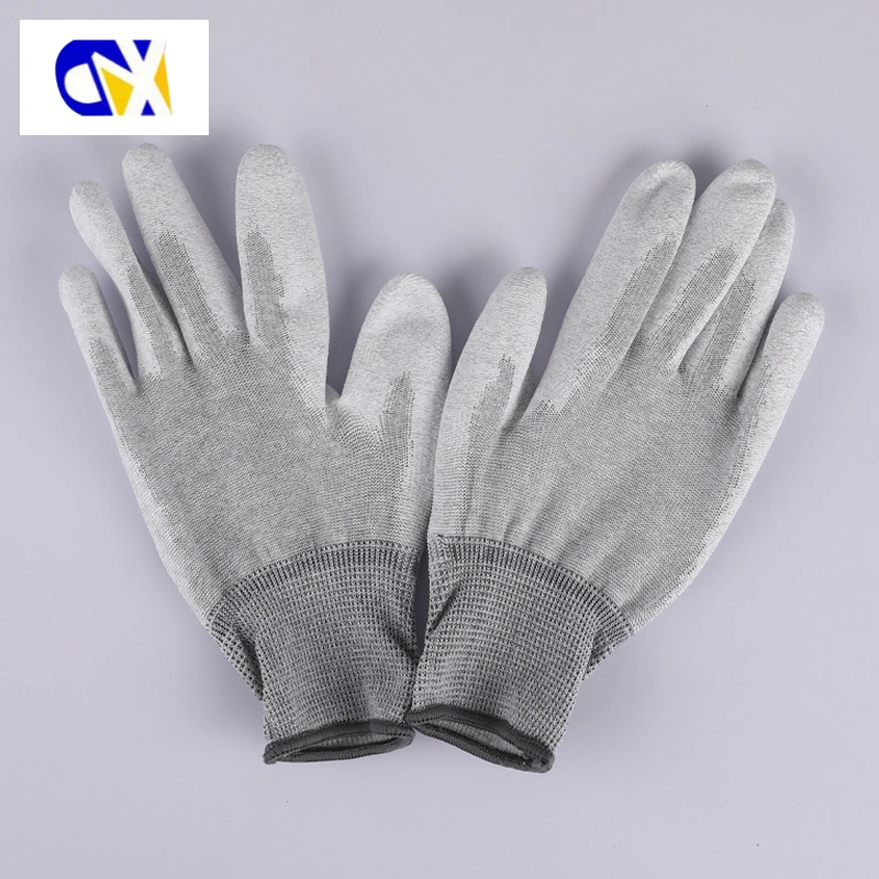 13G Carbon Fiber Nylon PU Coated Palm ESD Gloves