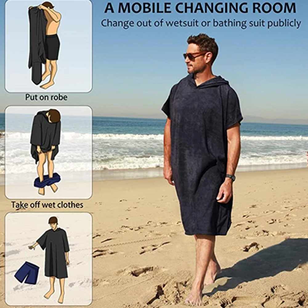 Großhandel/Lieferant Hohe Qualität Strand Schwimmen Baumwolle Poncho Handtuch Surf Poncho