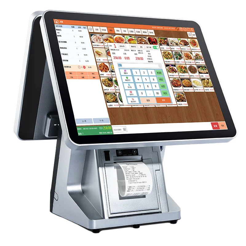 2021 POS Computer Cash Register with 58mm POS Printer Cash Drawer for Security POS Retail System