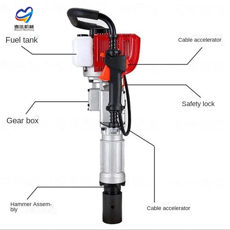 2023 New Hot Sale 55 mm 75 mm 100 mm 150 mm Pile Driver Handheld Gasoline Powered Pile Driver