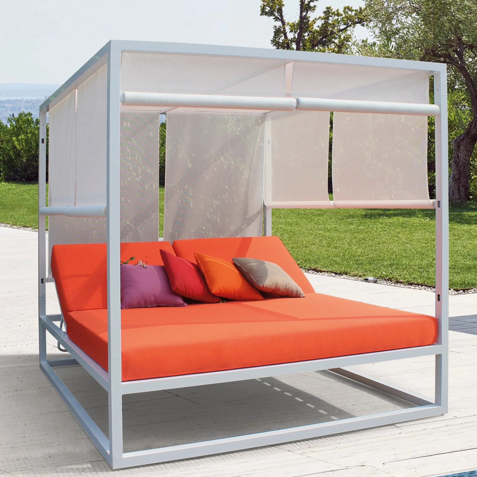 Mobilier de piscine extérieur moderne pour hôtel, plage, salon en aluminium, cabane de plage, lit de repos