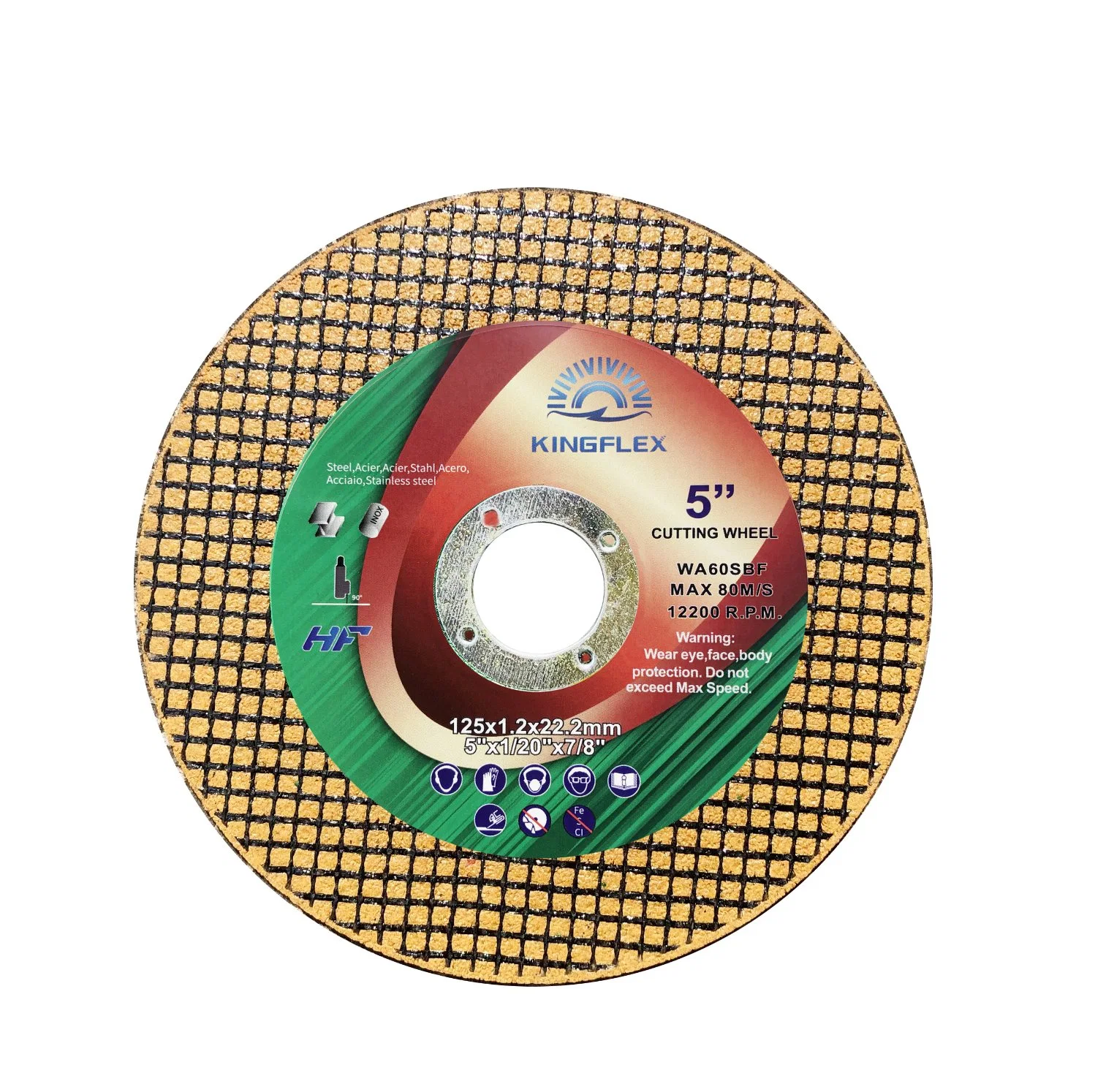 Super Thin Cutting Wheel, 5X1.2, Double Nets Brown, for General Metal and Steel Cutting