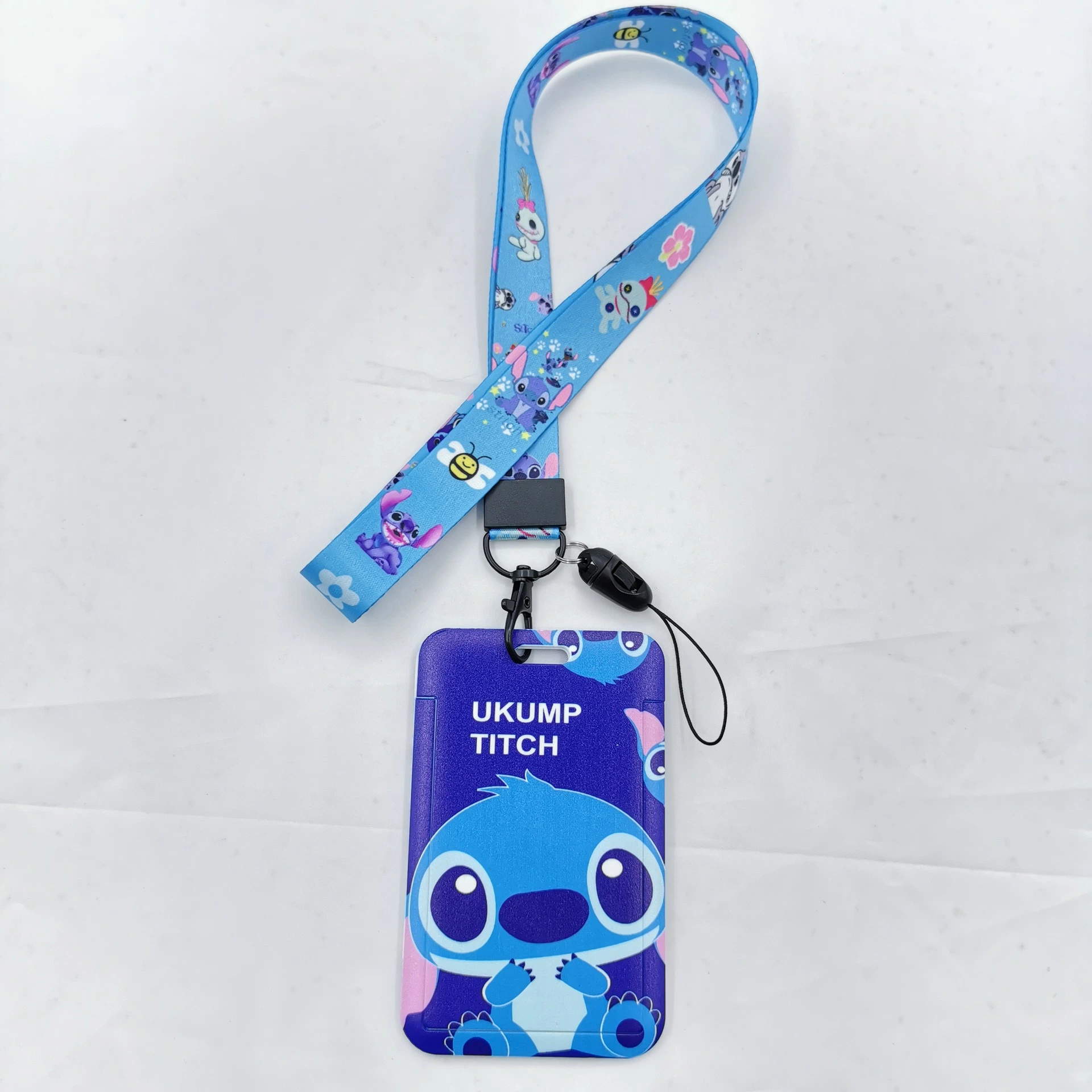 Custom Short Style Polyester Strap Printed Design Fabric Lanyard Badge Holder