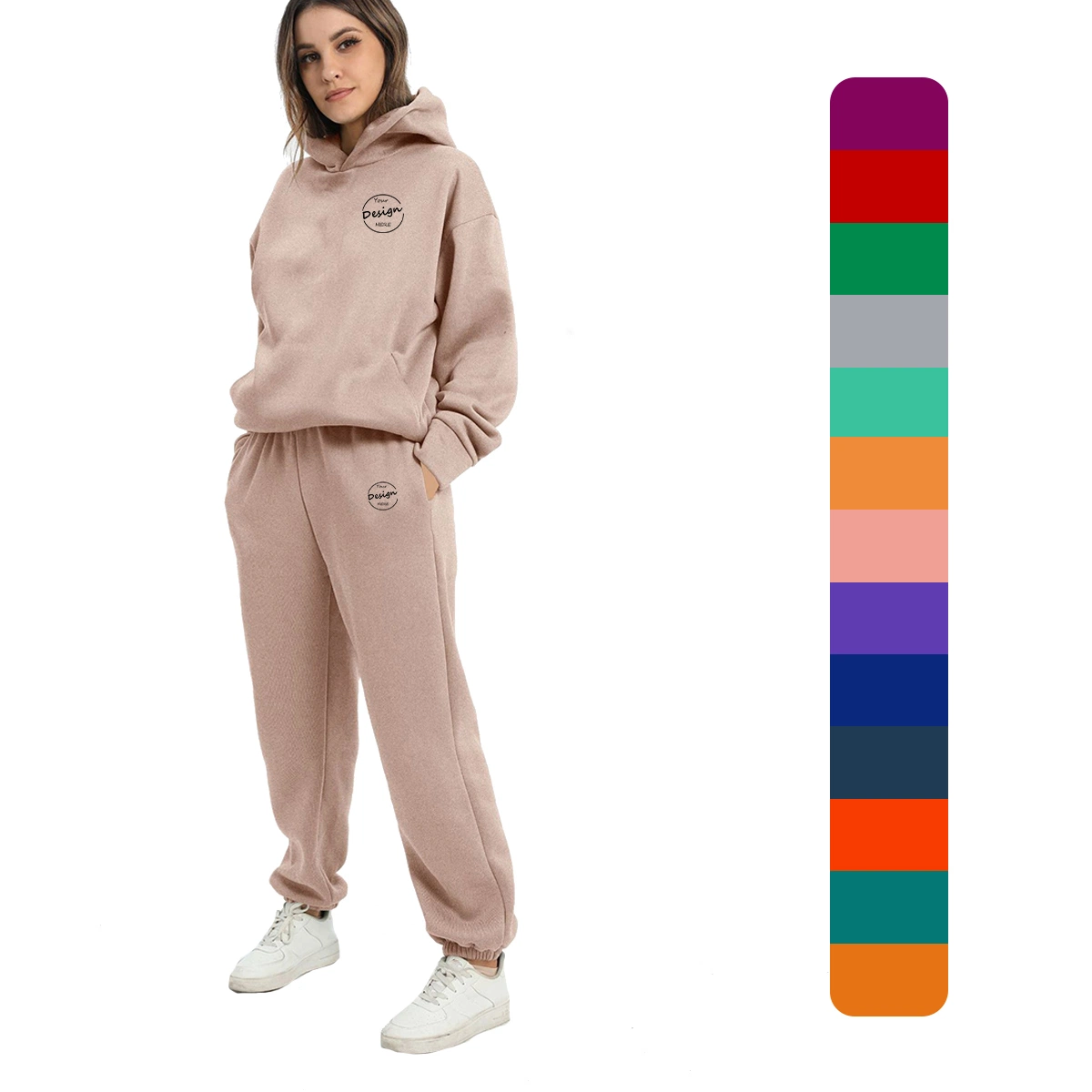High Quality Hoodie Sweatpants Set Tracksuit Cotton Plain Thick Unisex Fleece Sweatsuit Wholesale Women Sweatsuit Jogger Set