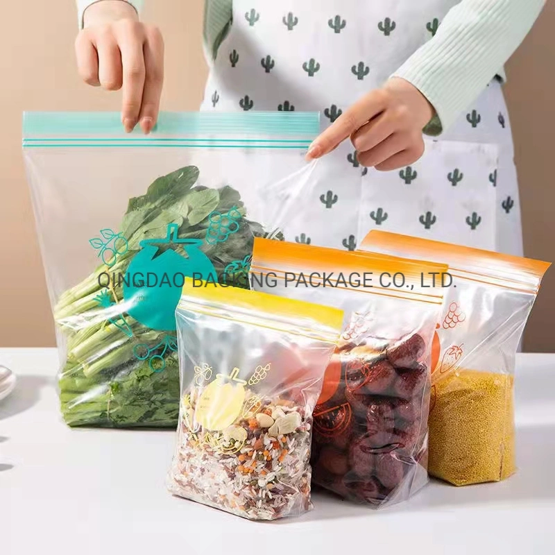 LDPE Household Plastic Grip Seal Zip Lock Bag Freezer Sandwich Zipper Bags