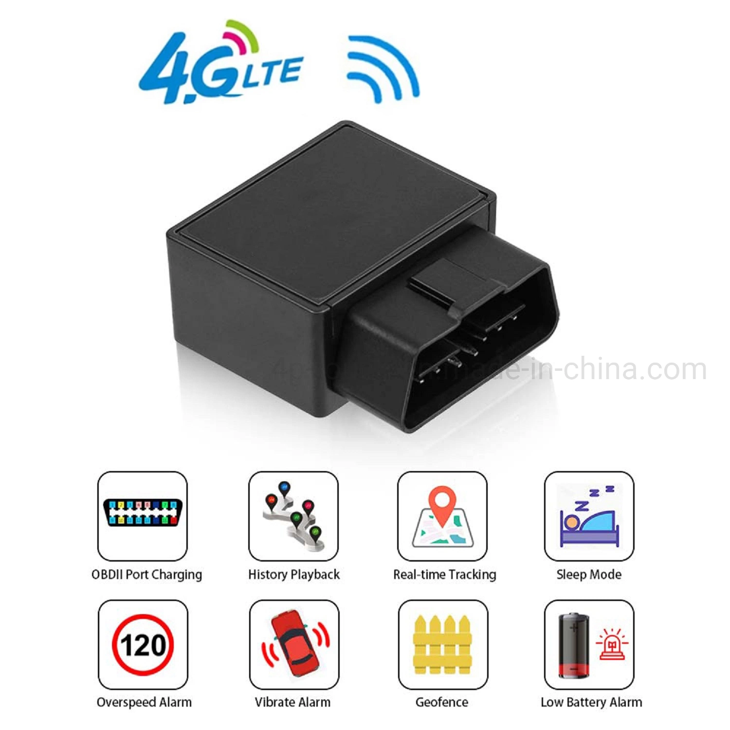 Tempo Real Google Map Tracking LTE 4G VEÍCULO OBD Rastreador GPS para aluguer de veículo motociclo T816