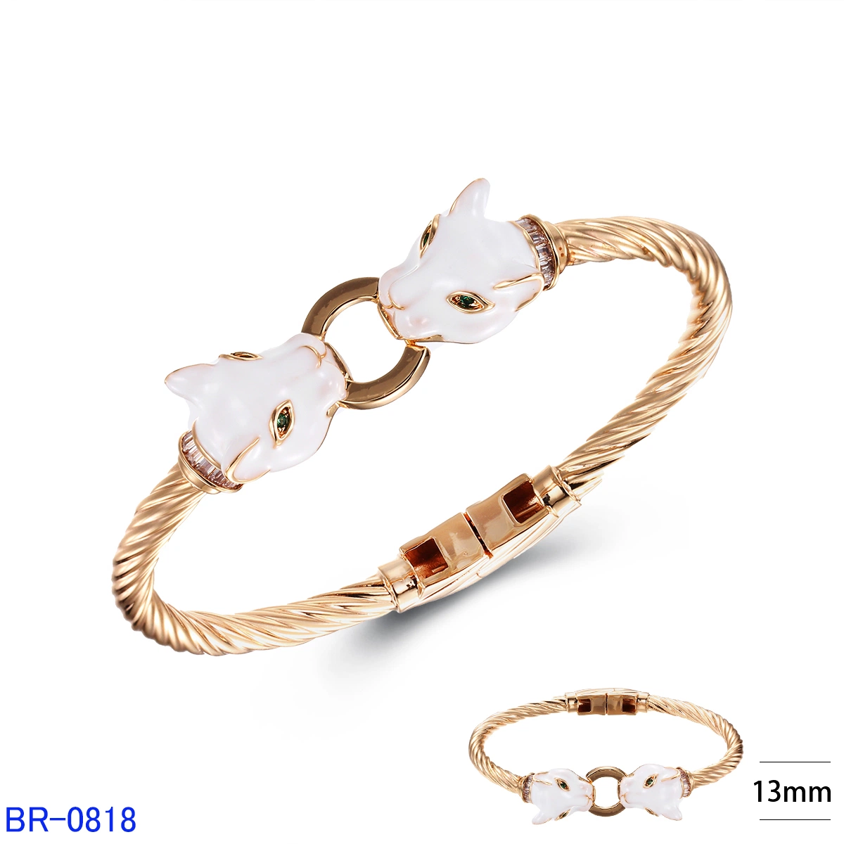 Wholesale/Supplier Silver Brass Copper Fashion Jewelry Cubic Zirconia Bangle for Women