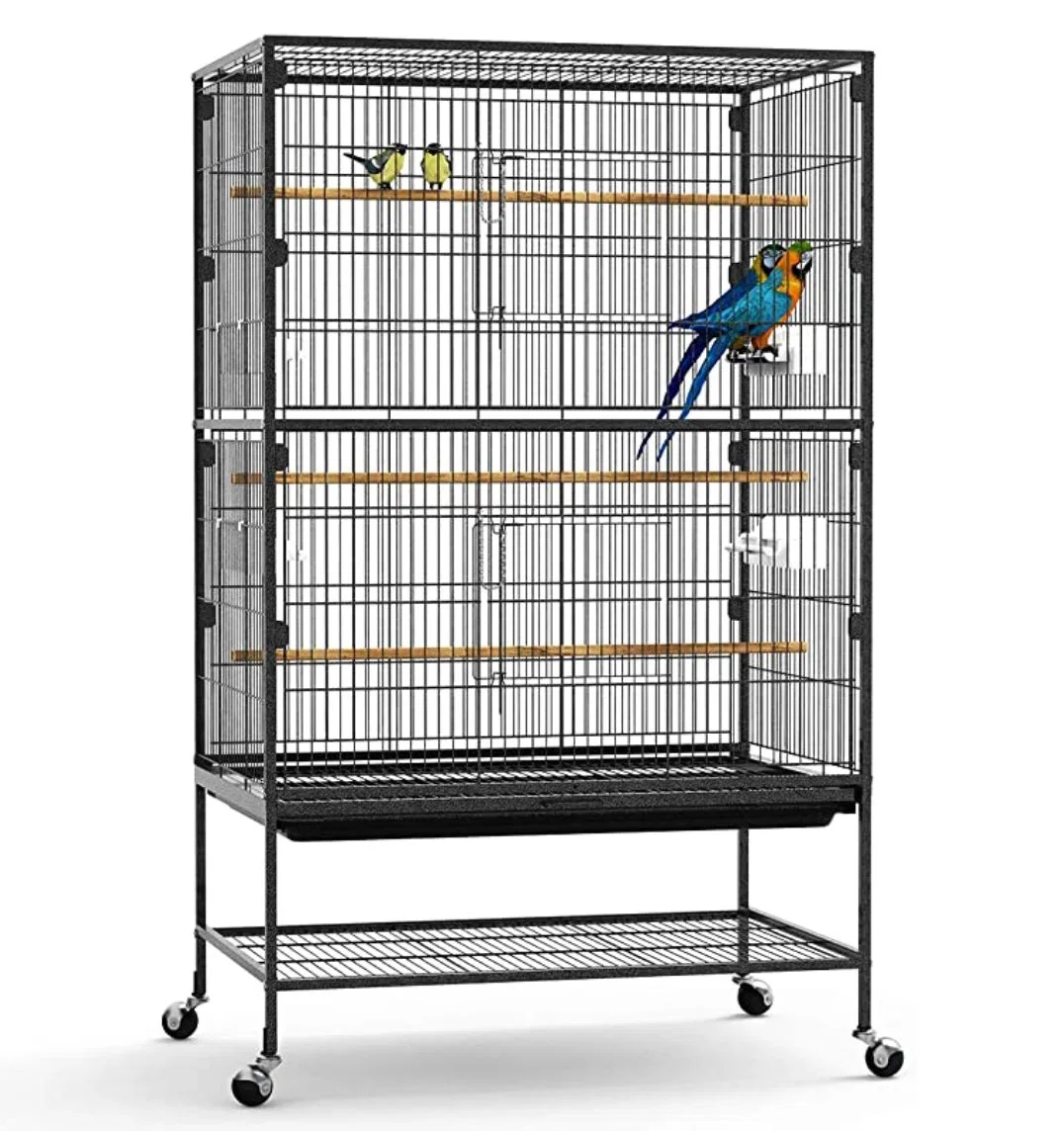 Chinese Wholesale/Suppliers Steel Wire Bird Breeding Cage with Skirt Wheels for Pet Bird Parrot Canary