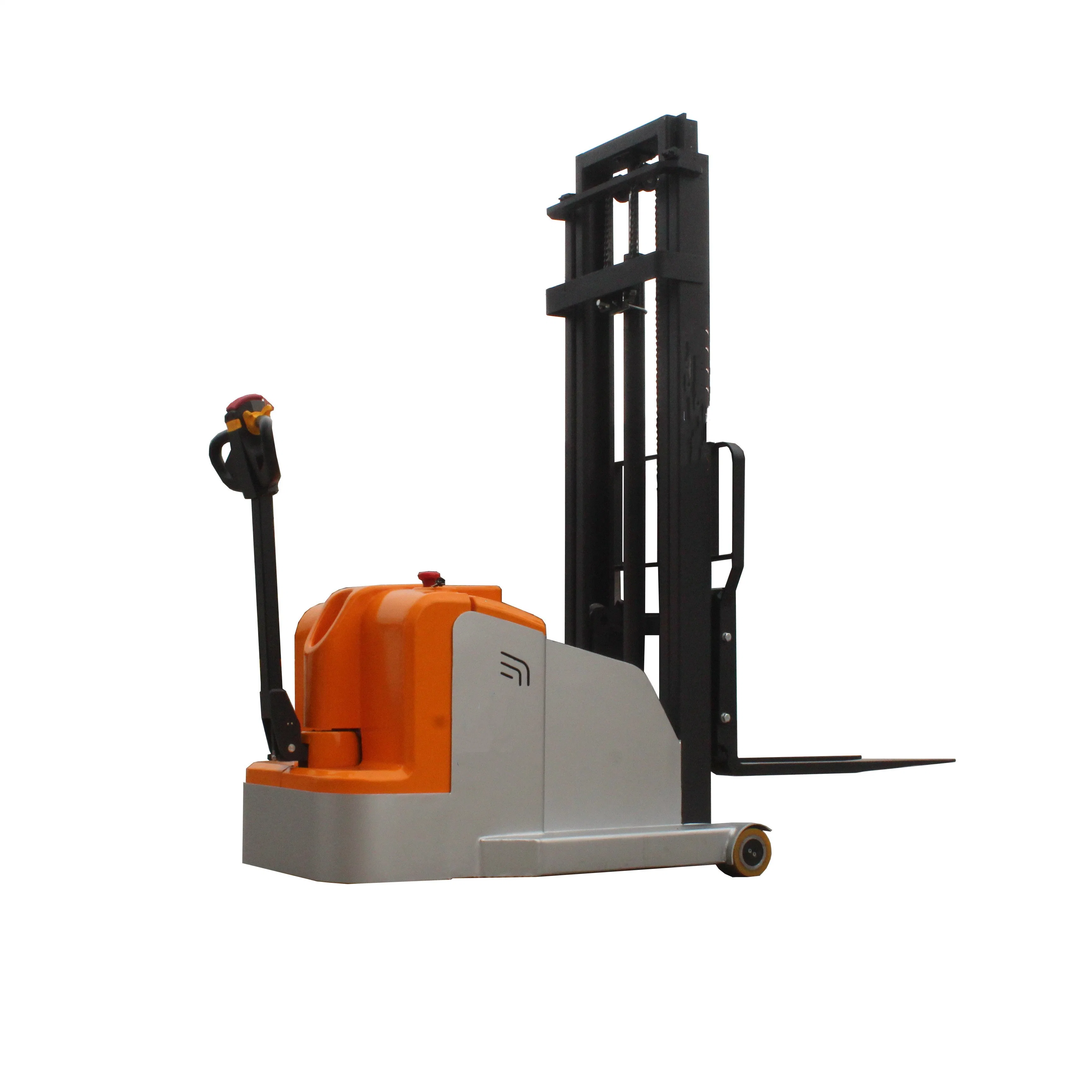 Battery Powered Walkie Walking Type Electric Pallet Stacker 900kg Load Capacity Stacking Forklift Truck for Sale