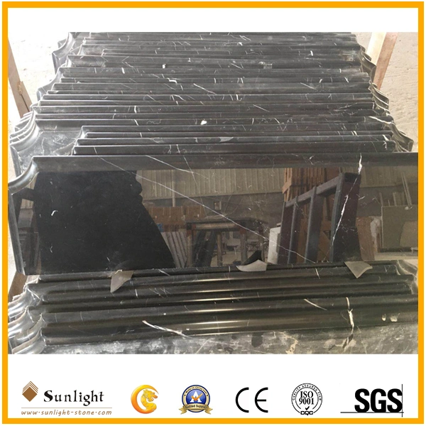 Strong Black Marble Border Skirting Moulding, Baseboard Carving for Wall Decoration