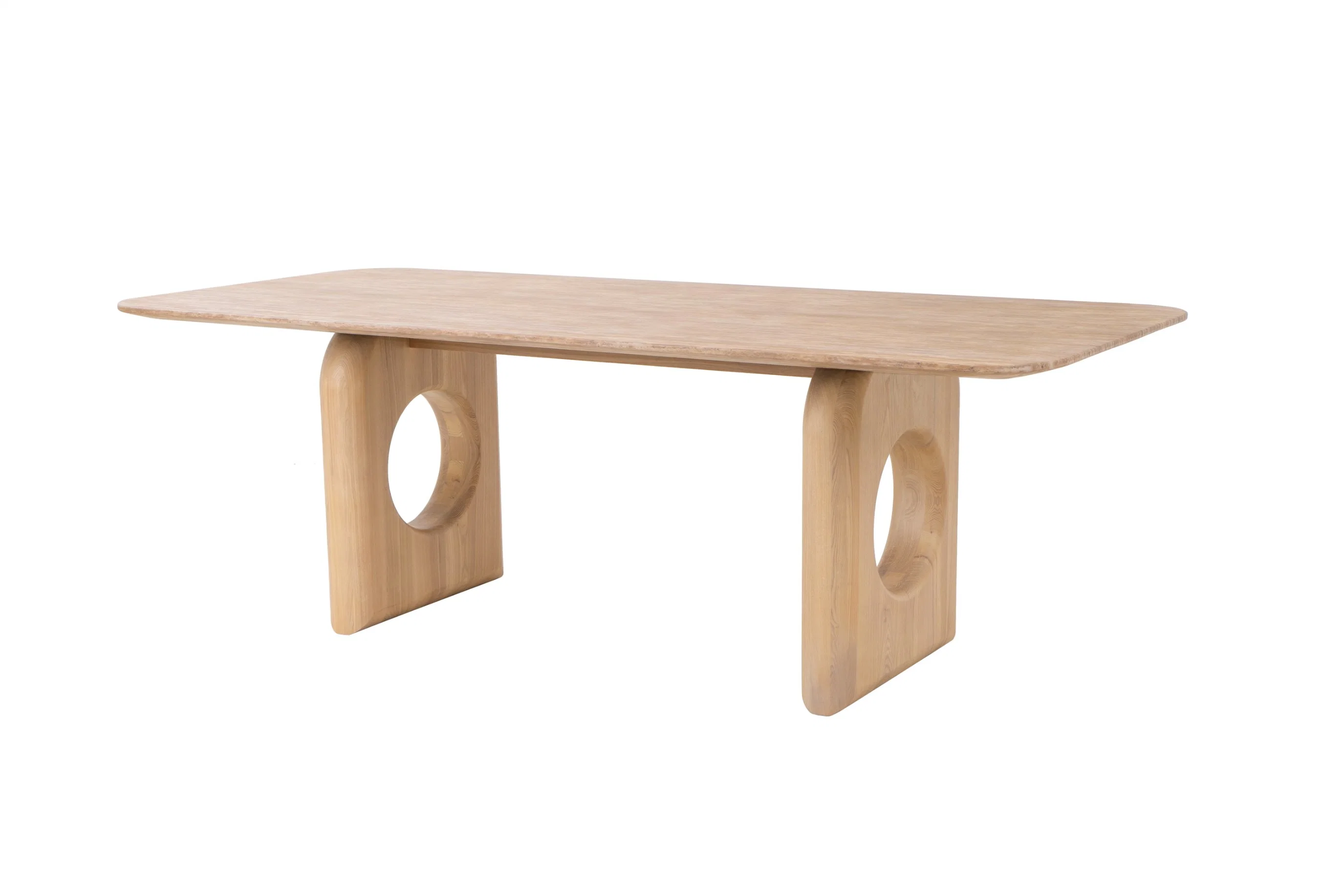 CONJUNTO DE jantar ESTILO Design novo CS Home com cadeira Mesa de restaurante base e Top Wood Ash