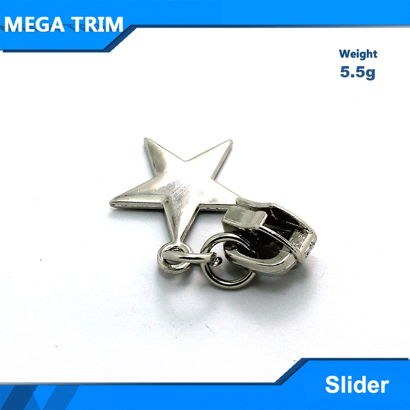 Silber Custom Metall Reißverschluss Slider für Kleidung oder Tasche