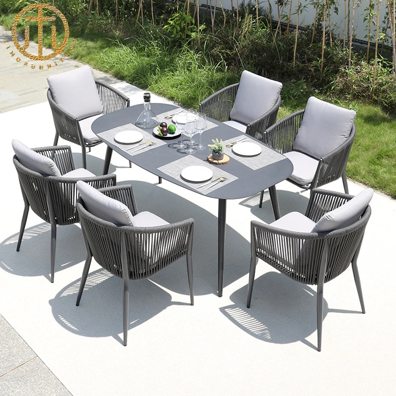 Nordic Outdoor Aluminum Alloy Table and Chair Set Garden Leisure Rattan Chair