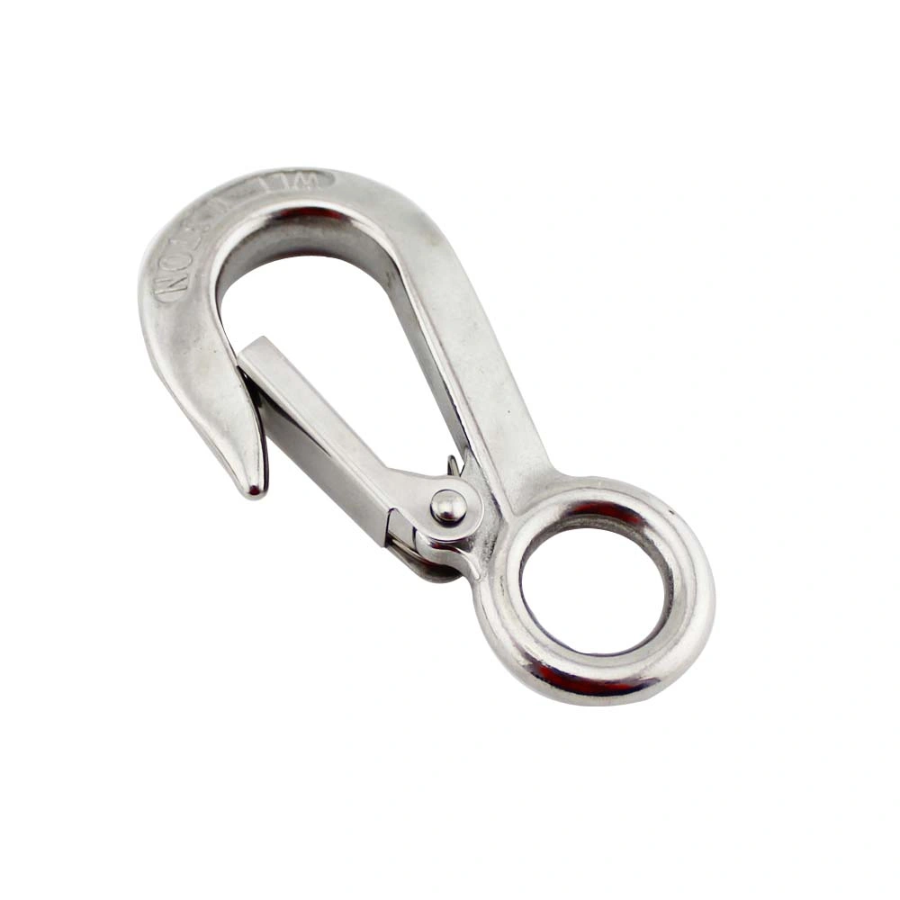 Newest Sale Stainless Steel Large Round Eye Crane Hooks Cargo Hook Accessory for Wire Rope