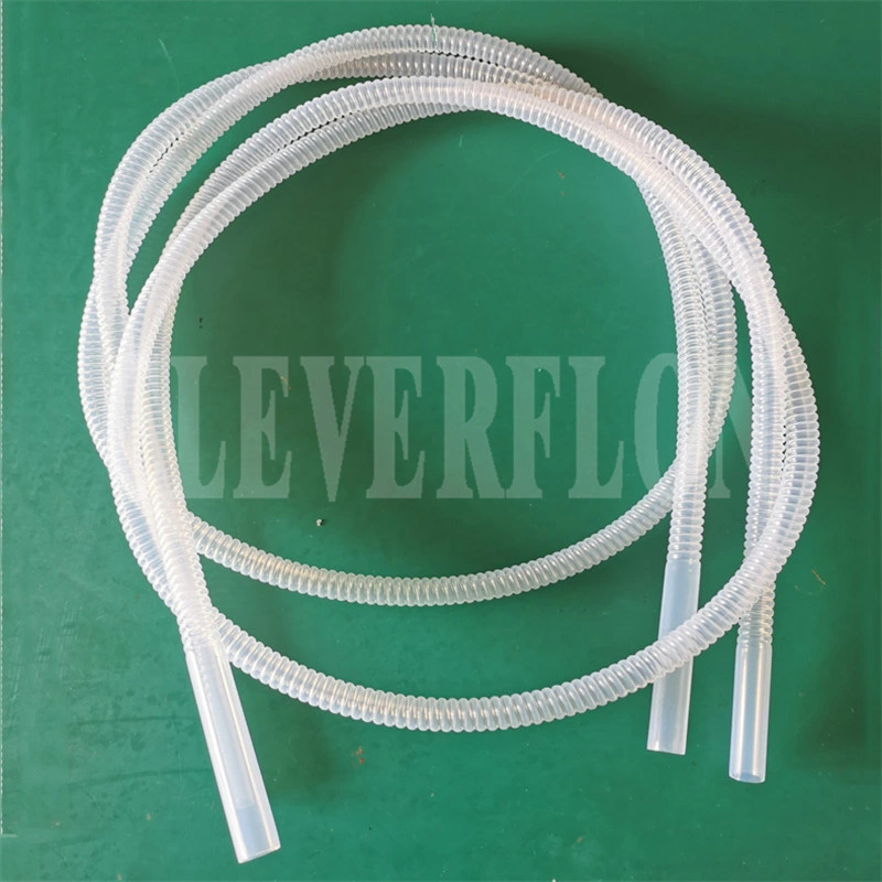 Extrusión de tubo de plástico corrugado corrugado PTFE Tubo de plástico flexible