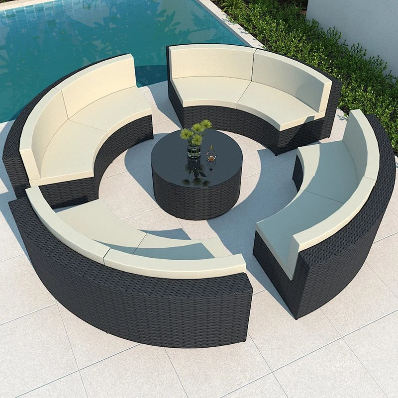 Ocio moderno jardín silla de mimbre al aire libre muebles Sofa Hotel