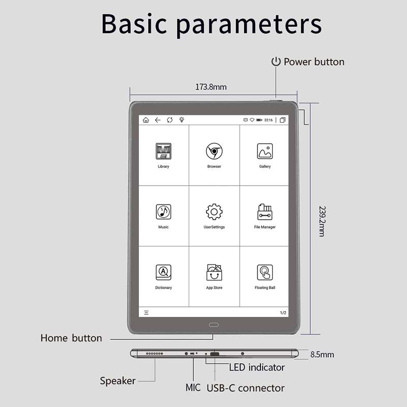 Vtex populares libros electrónicos en línea libre de 7.8 pulgadas WiFi soporte de cuatro núcleos Bt TF Ebook plástico TBS 45 días en espera de los lectores de libros electrónicos 11 Android