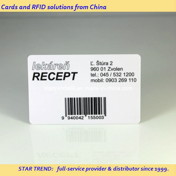 Preprinted Fresh Plastic PVC Barcode Card for Promotion and Business