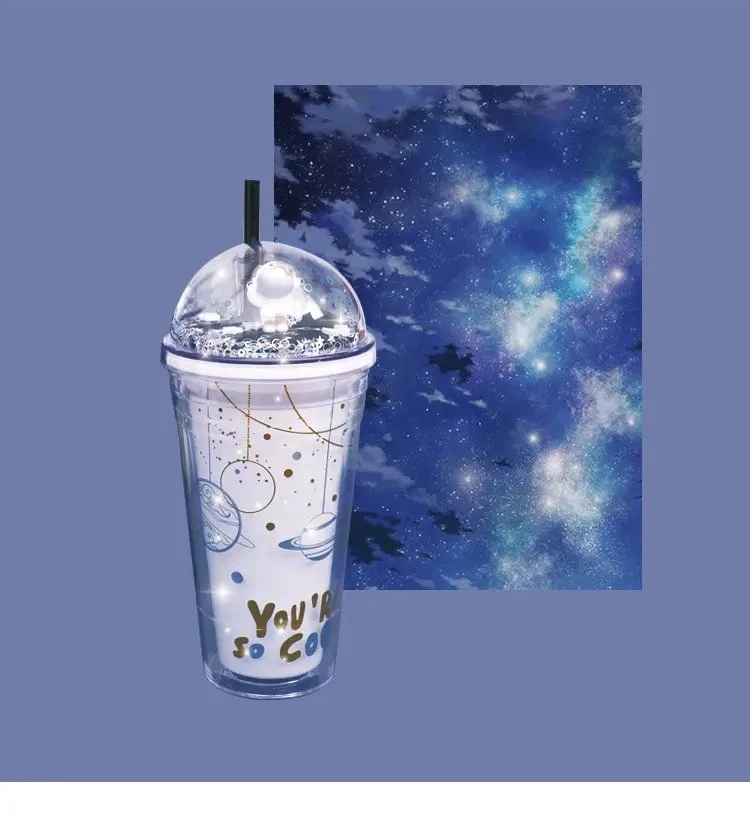 Juice Milk Coffee Tea Starry Sky Drinking Water Cup Clear Plastic Cups