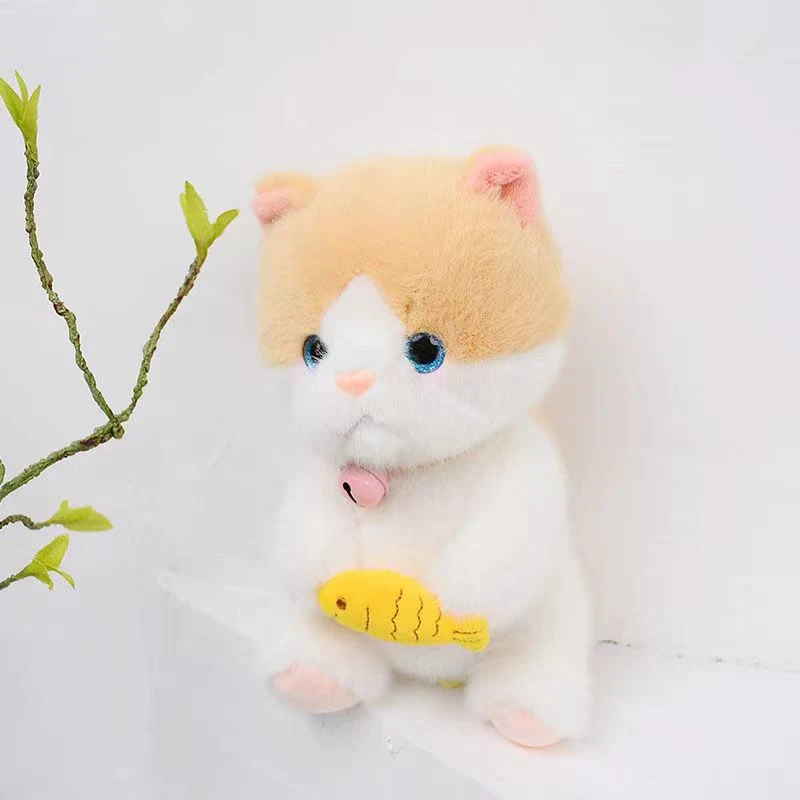 Cute Cat Plush Doll Silly Cute Fish Hugging Kitten Doll Grabbing Machine Doll Doll Girl Holding Sleeping Doll Children's Gift