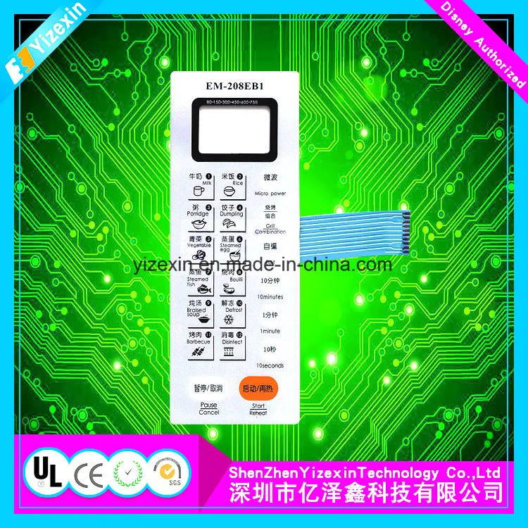 PMMA Teclado de membrana con la pegatina del panel