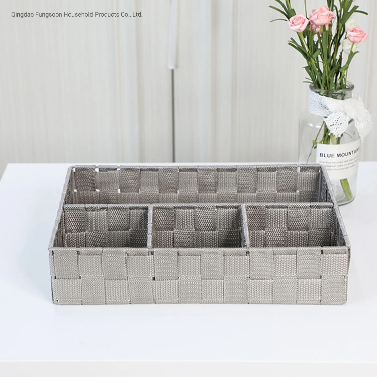 Hand-Woven Rectangular Magazine Storage Home Decoration Folding Basket