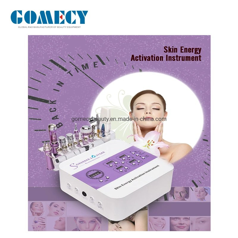 8 En1 galvánica de la energía de la piel la electroporación radiofrecuencia Facial acné dermoabrasión Diamante de congelación de refrigeración de la activación de removedor de instrumento