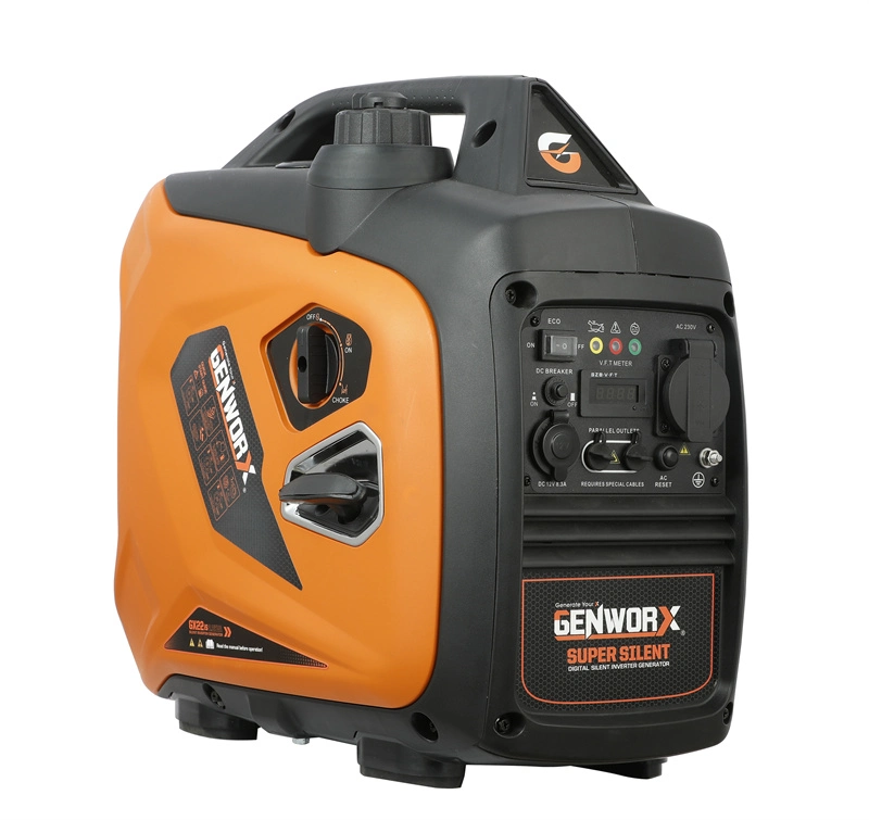 La couleur orange Outdoor portable 230V générateur de gaz à faible bruit de sortie pour le camping ou une utilisation quotidienne