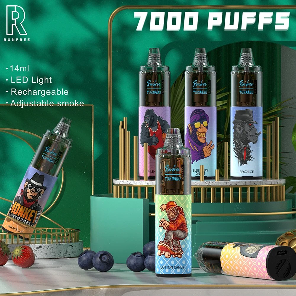 Envio pendente Vape Runfree Tomado Puffs 7000 sabores de frutos de marcas da saúde dos vapores de Melhor Cigarro Electrónico