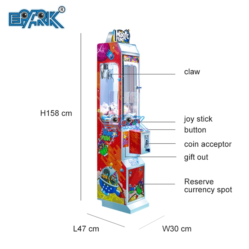 Magic Fun Coin operado Toy Claw Crane Machine Prize Venda Directa Jogo de garra e guindaste da boneca