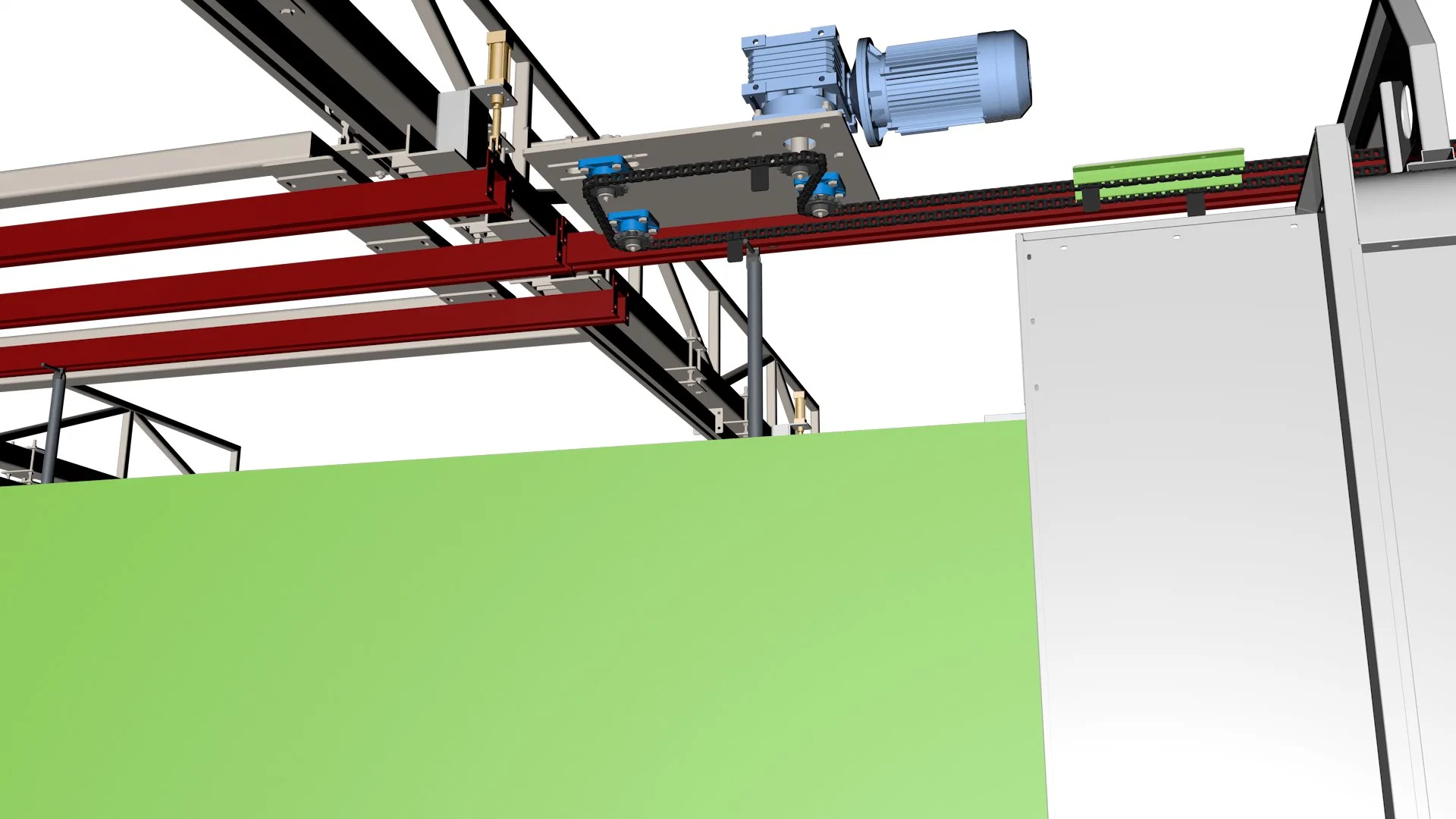 Semi-Automatic Spraying Line Is Used for Door, Window