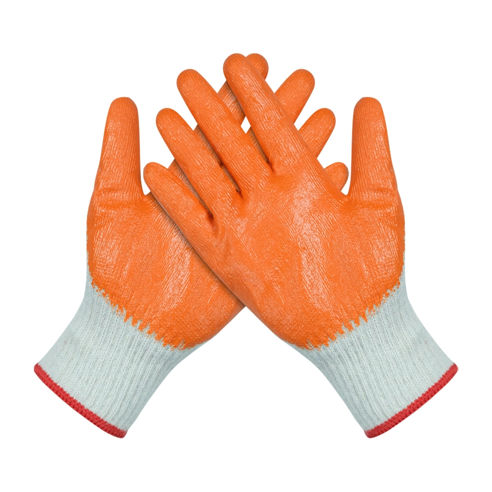 Prix de gros 30-80g/Paires de gants en coton tricoté enduits de latex pour la protection des mains, l'industrie, la construction, la sécurité et le travail.