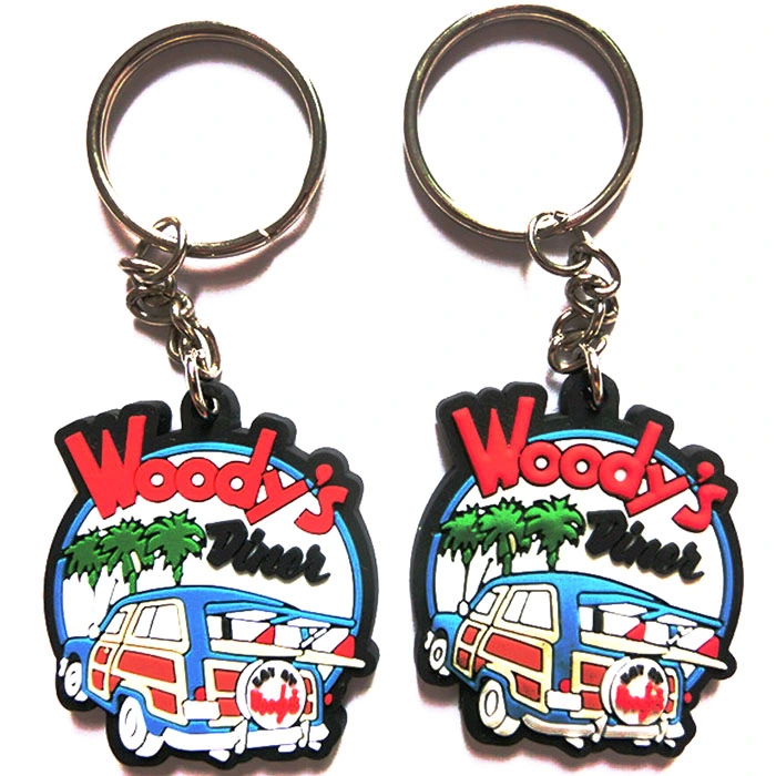 Logotipo personalizado mayorista 2D/ 3D Souvenir Silicon Key Ring Designer Accesorios de decoración de coches plástico suave PVC Llavero de goma para promoción Regalos