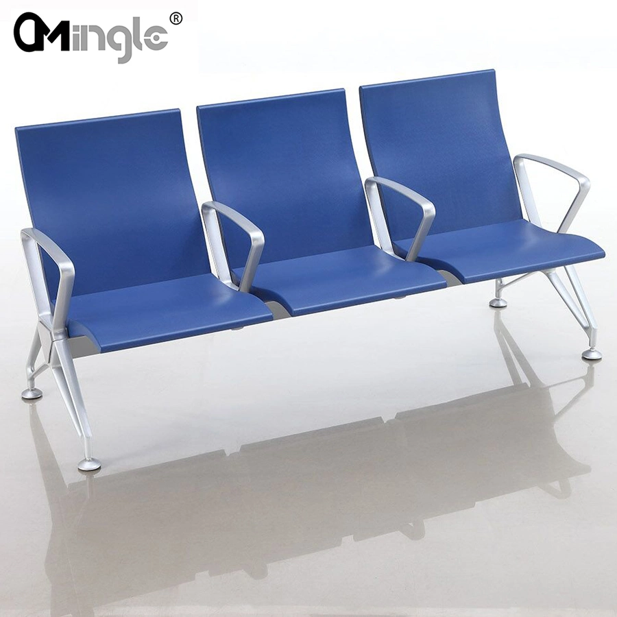 Hot Sell 3/4/5 Seater Aluminum PU Waiting Room Bench Airport Chair with USB Power Charge