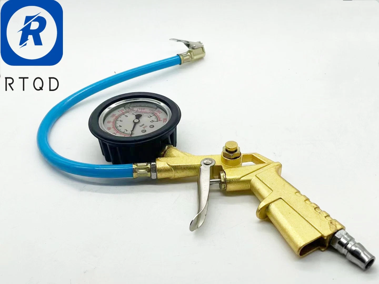 Pneumatic Component Pneuamtic Imitation Gold Paint Oil Gauge Tire Pressure Gun Tire Inflating Gun with Pressure Gaue Tire Inflator Pneuamtic Accessories