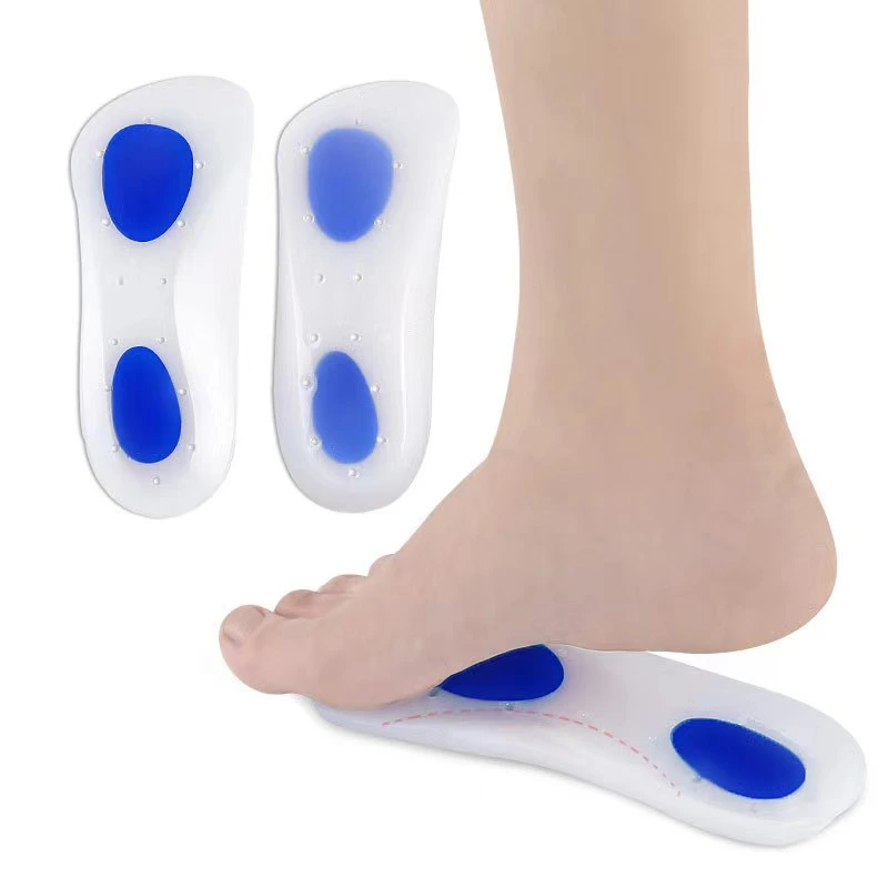 Silicone Shock-Absorbing Heel Flat Foot Sports and Leisure Half-Cushion Silicone Insole