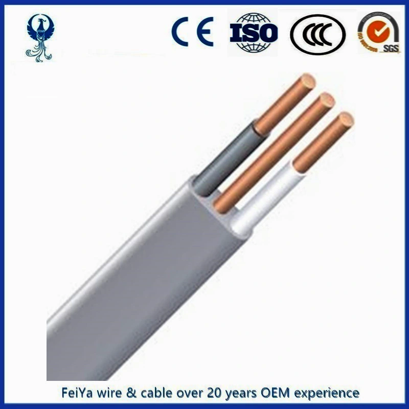 Cable de tierra de 3 conductores de 14 conductores para interiores de calibre Nmd90 no metálico Nmd90