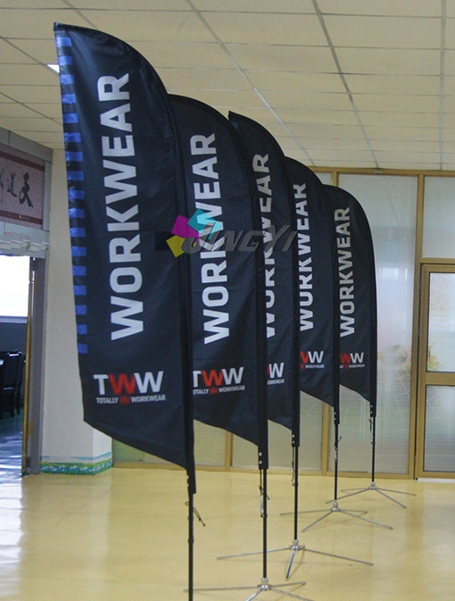 Promotion Feather Banner Advertising Display Flag with Cross Base & Water Bag