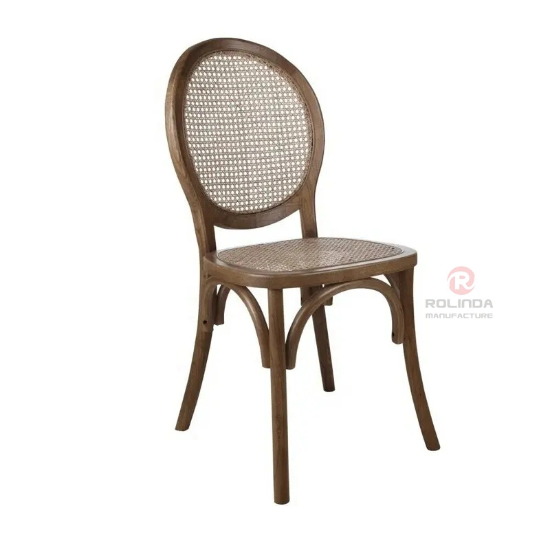 Vermietung Stapelbare Rattan Rücken Xv Stuhl Rattan Catering Chair Dining Stühle