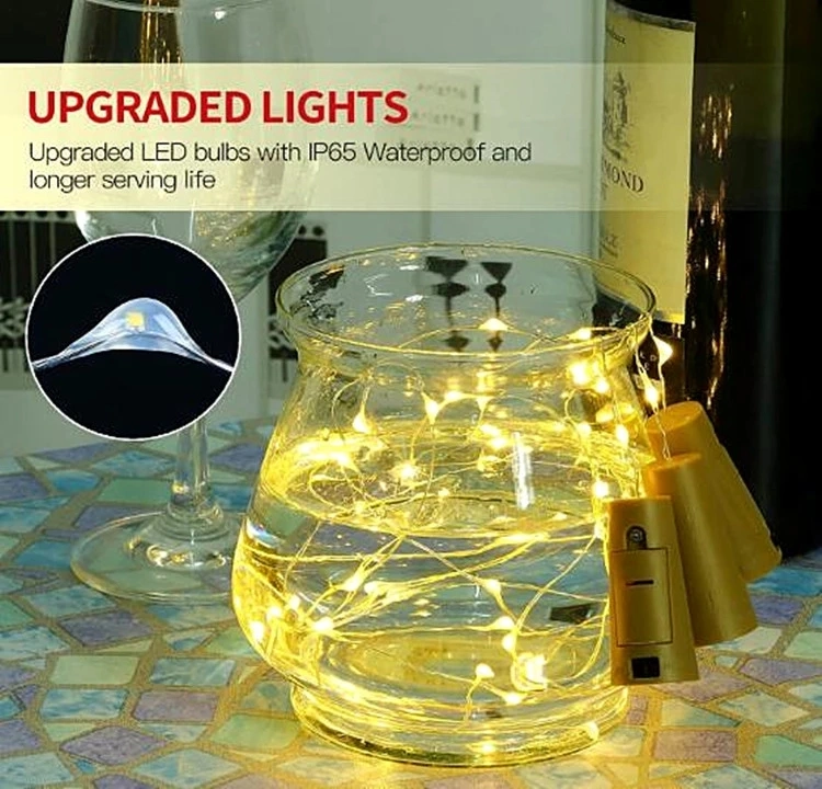 2m LED Wine Bottle Lights Cork Battery Powered Garland