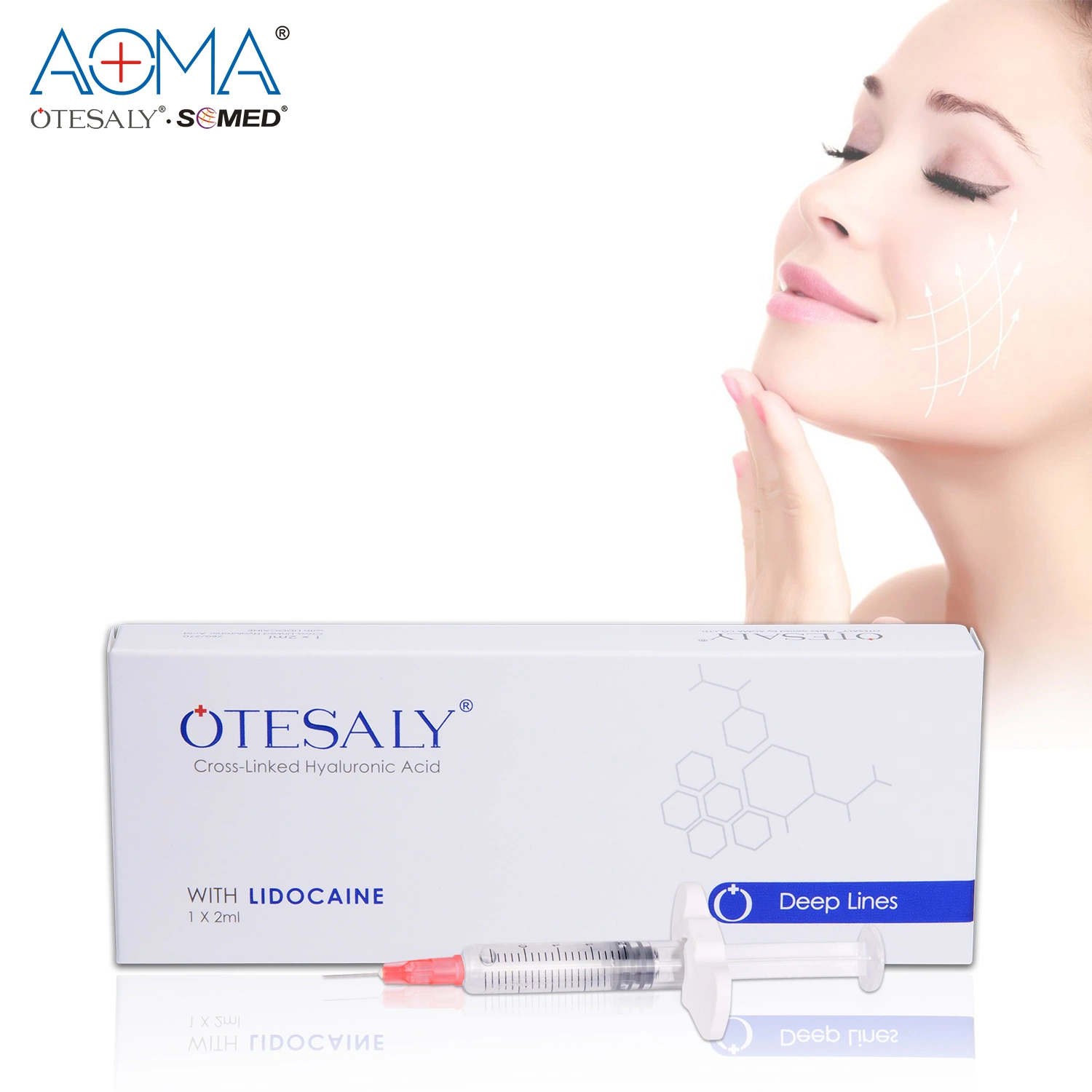 Otesaly 2ml Deep Lines Lido for Hyaluron Pen Use Hyaluronic Acid Dermal Filler Lip Filler