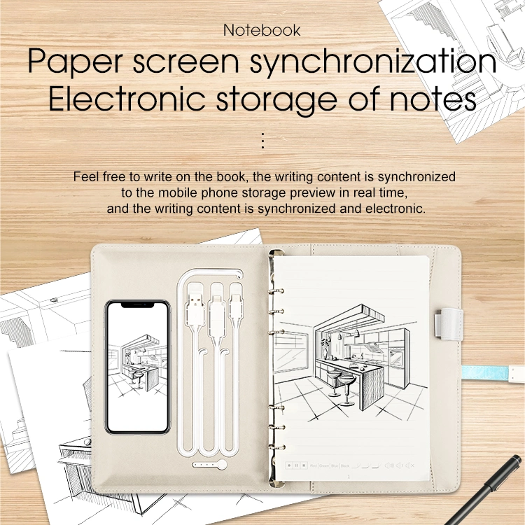 Notebook de carregamento Wireless Business dons notas electrónicas com 16g Fiash USB Disk