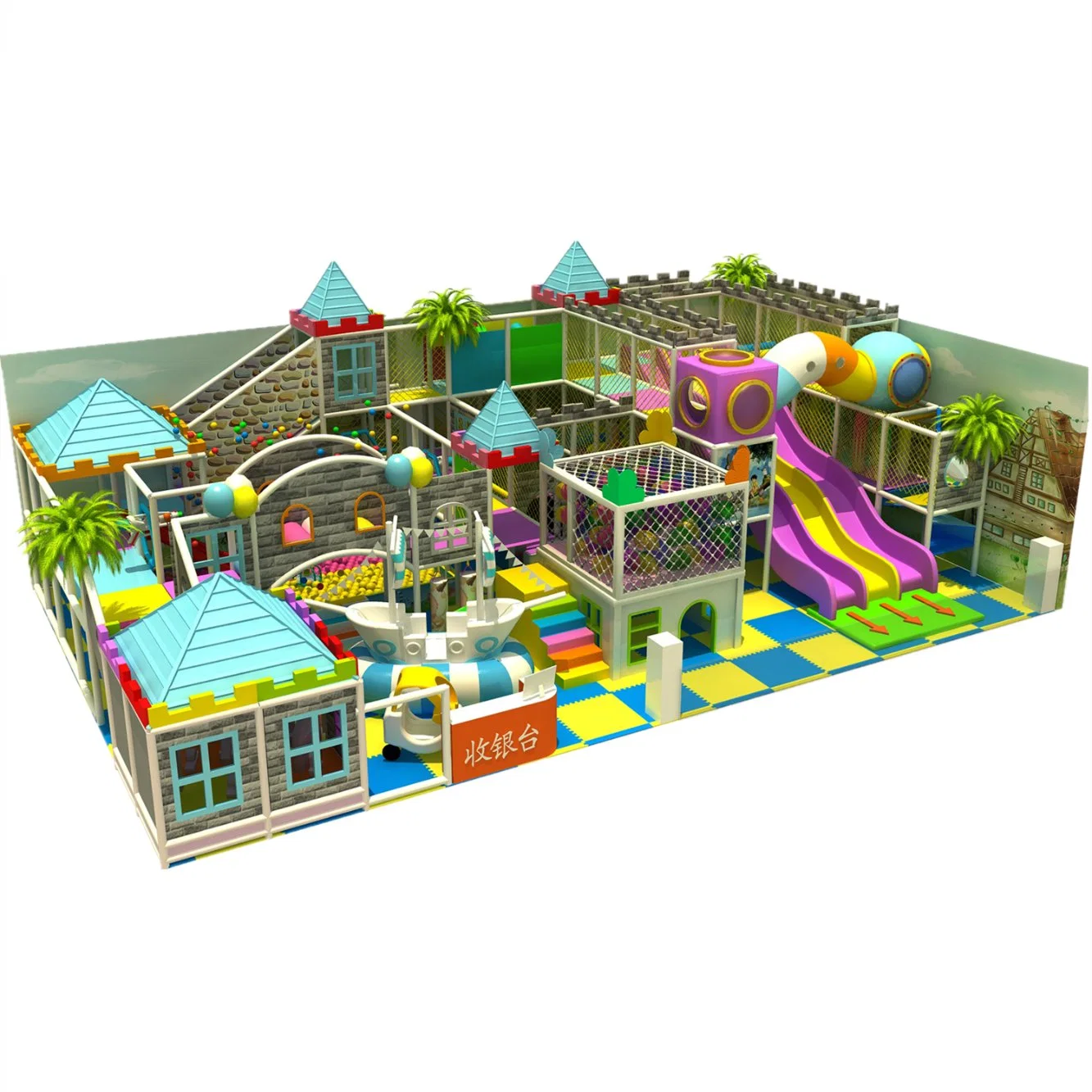 Personalizar el equipo comercial de parque infantil Parque de Atracciones interior área de juego