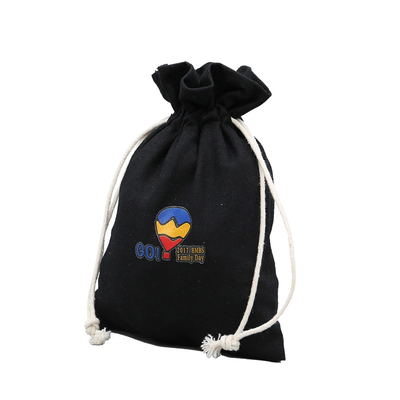 Cotton Canvas High quality/High cost performance  Black Design Beach Drawstring Beach Backpack Bag