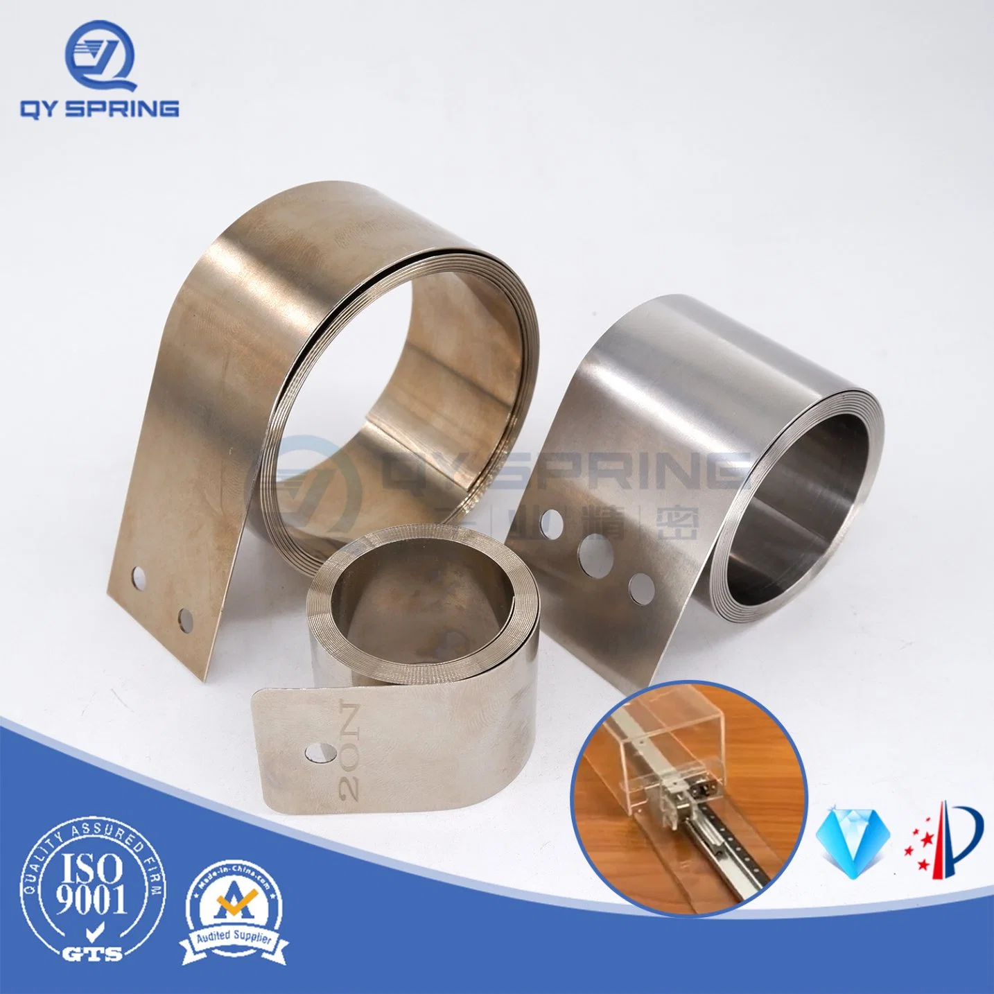 Qy High-Quality Stainless Steel Constant Force Spring in Shelf Pusher