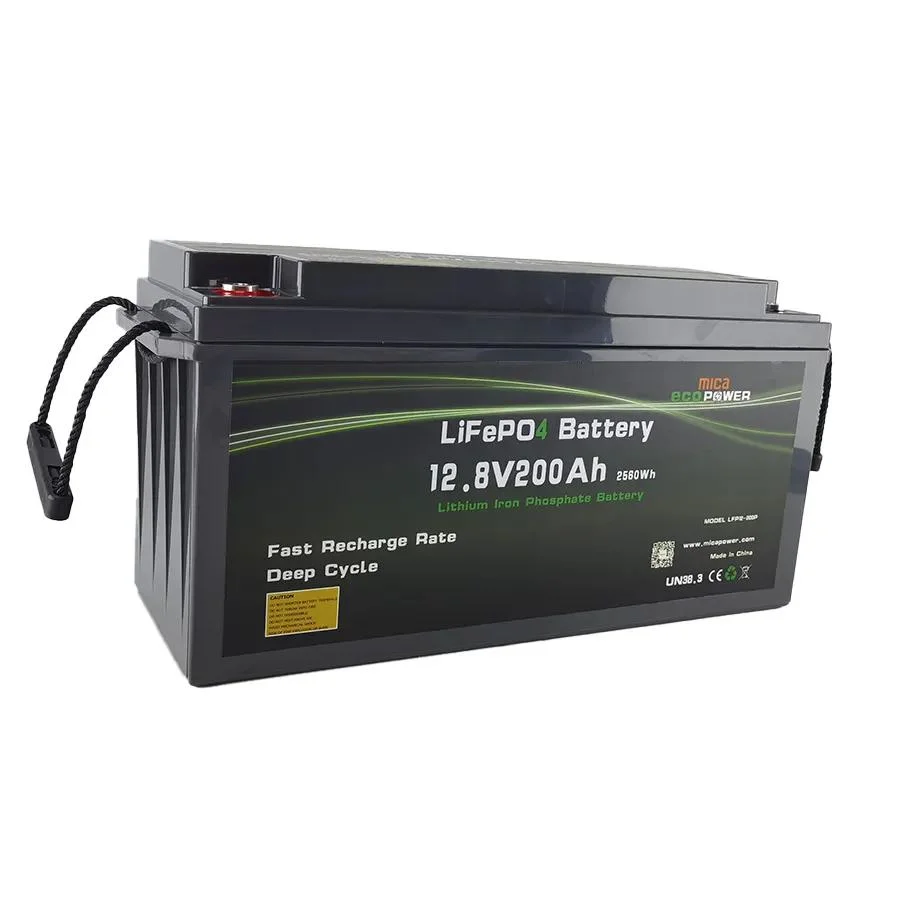 Mica 12V 100ah Batterie de stockage rechargeable LiFePO4 Li-ion Batterie LiFePO4 12V 200ah pour système solaire.