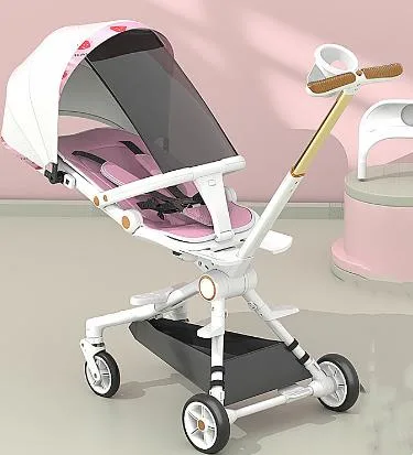 Multi-Functional Baby Roller with Dinner Plate Ultra Lightweight Folding Baby Trolley Baby Can Sit and Lie Baby Car More Safer