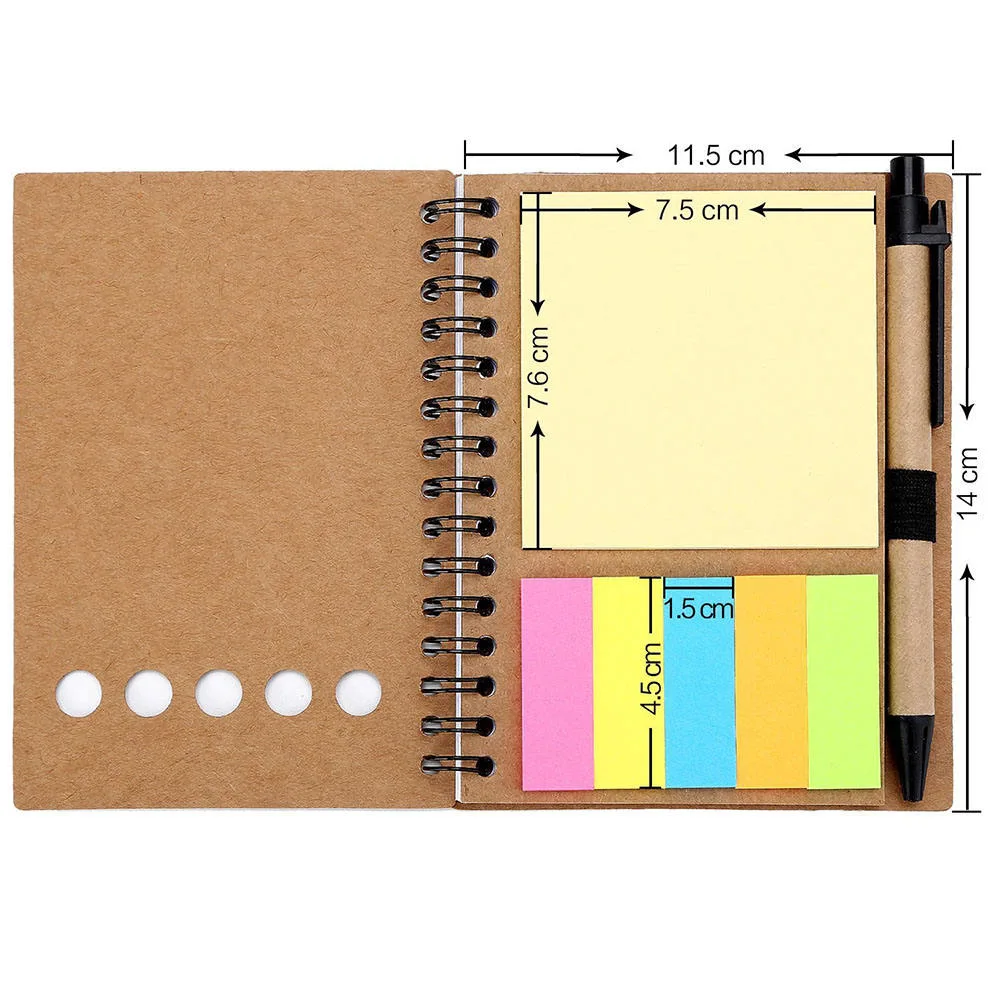 Self-Adhesive Pen to Do List Notepad Sticky Note Memo with Notebook A5