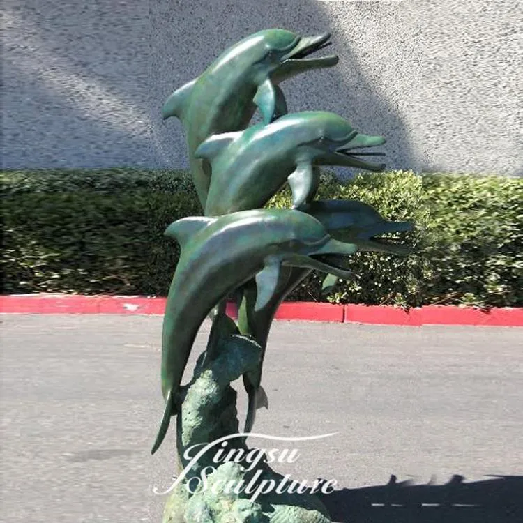 High Polishing Garden Outdoor Large Bronze Dolphin Fountain Sculpture