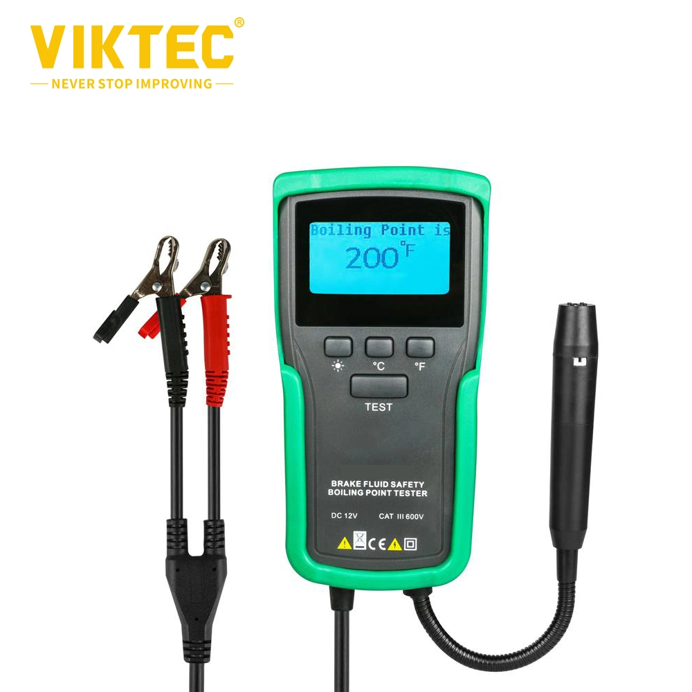 Point d'ébullition du liquide de frein Viktec Testeur de détecteur de point de l'antigel automobile l'Outil scanner de diagnostic du système de freinage 12V